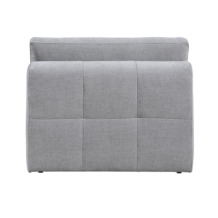 Gray Tidal 3-Piece Modular Sofa by MAZ, showing the back view with plush cushions and modern design in a contemporary living room setting.