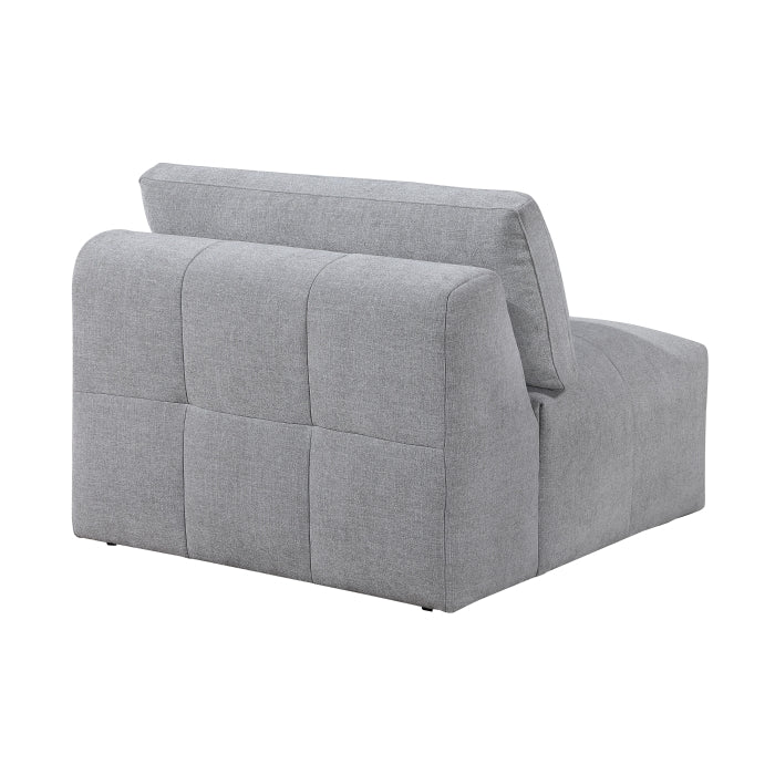 Grey Tidal 3-piece modular sofa by MAZ, showing the back and side view with plush cushions and modern design.