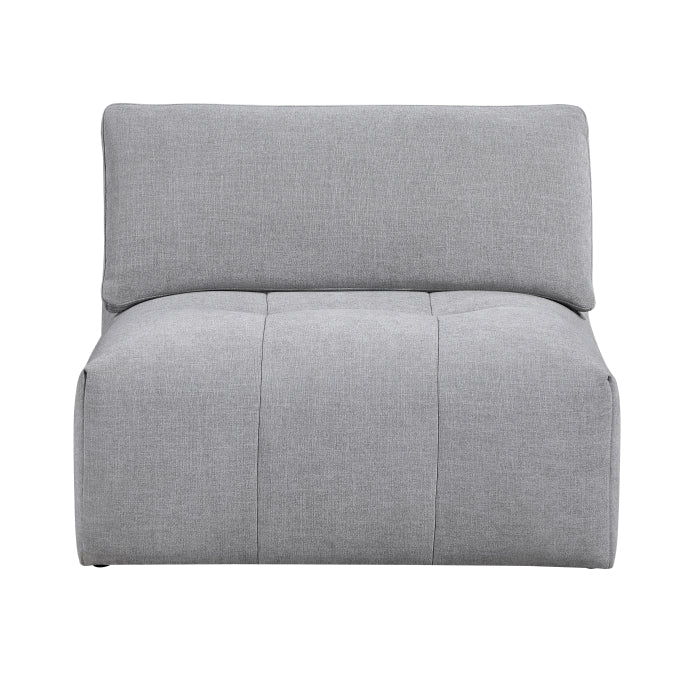 Grey Tidal 3-piece modular sofa by MAZ, showing the front view with plush cushions and sleek modern design.