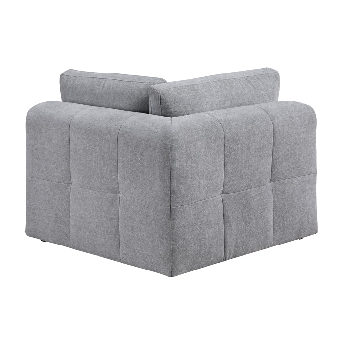 Grey Tidal 5-piece modular sectional sofa by MAZ, shown from the back with plush cushions and sleek design.