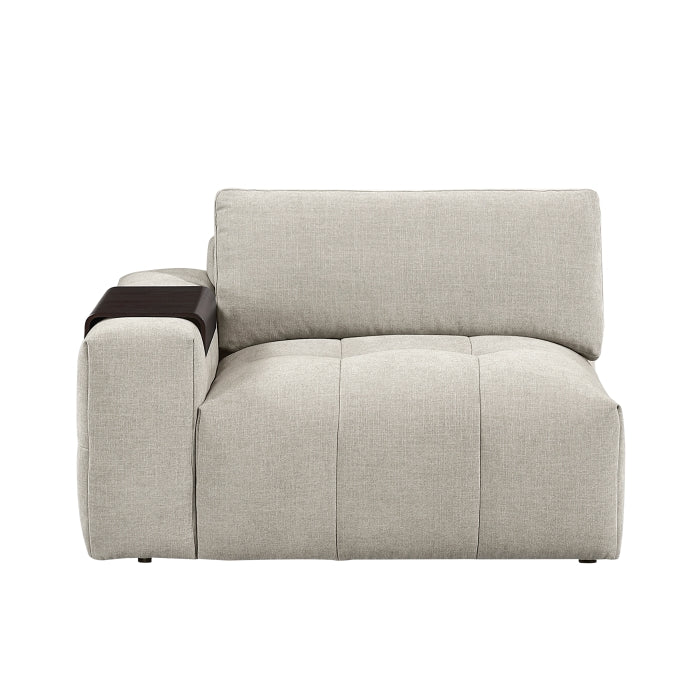 MAZ Tidal 3-Piece Modular Sofa in taupe, showing front view with plush cushions and modern design, no background.