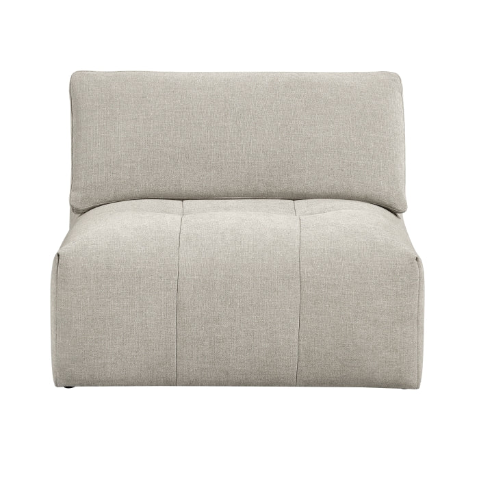 Front view of MAZ Tidal 3-piece modular sofa in taupe with plush cushions and contemporary design.
