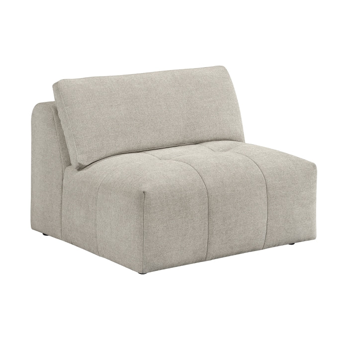 MAZ Tidal 3-Piece Modular Sofa in taupe with side view, showcasing contemporary design and plush cushions