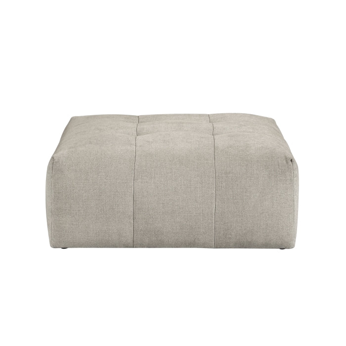 MAZ Tidal 4-piece modular sectional with ottoman in taupe, showing the front view of the contemporary living room furniture set