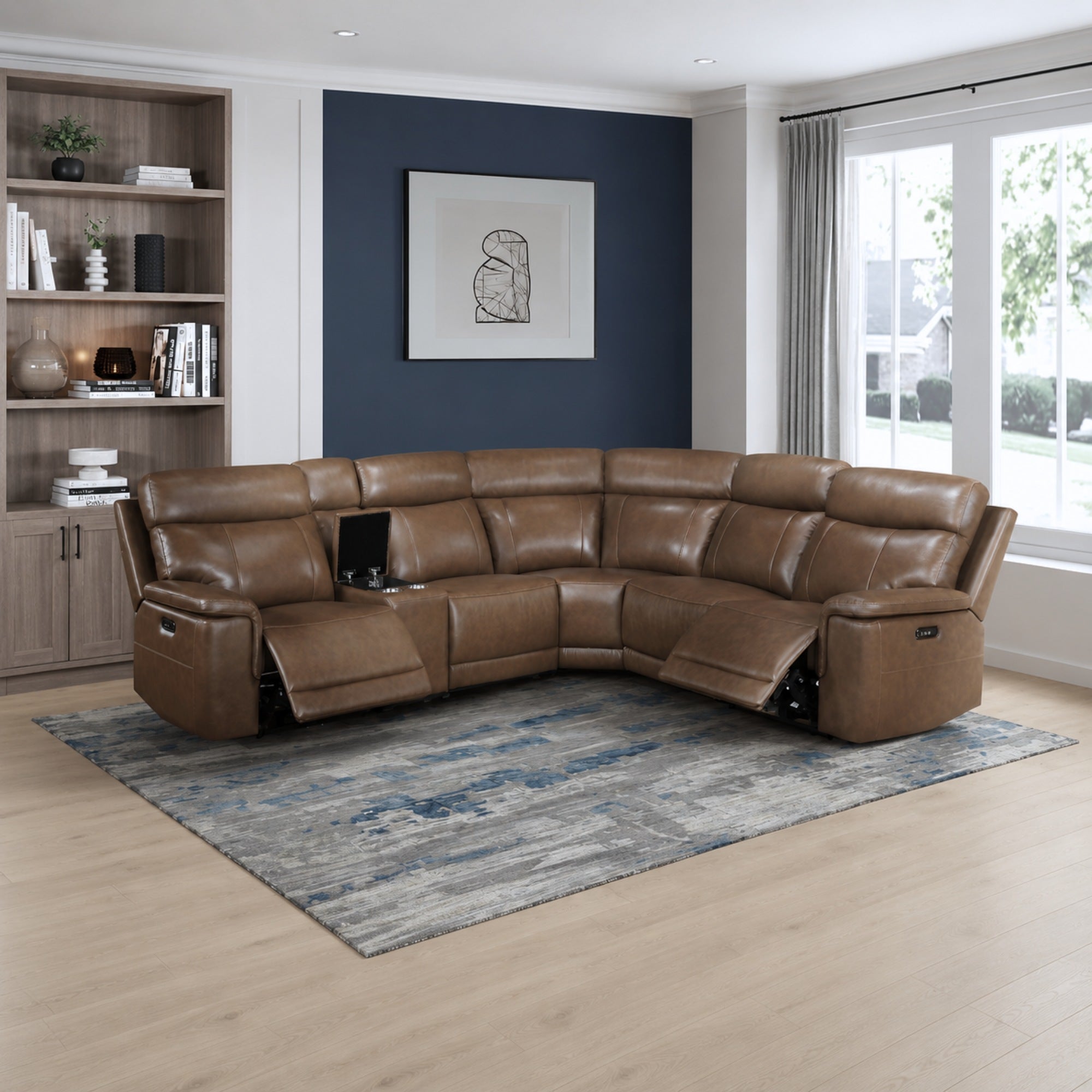 Celestia 6-Piece Leather Modular Power Reclining Sectional