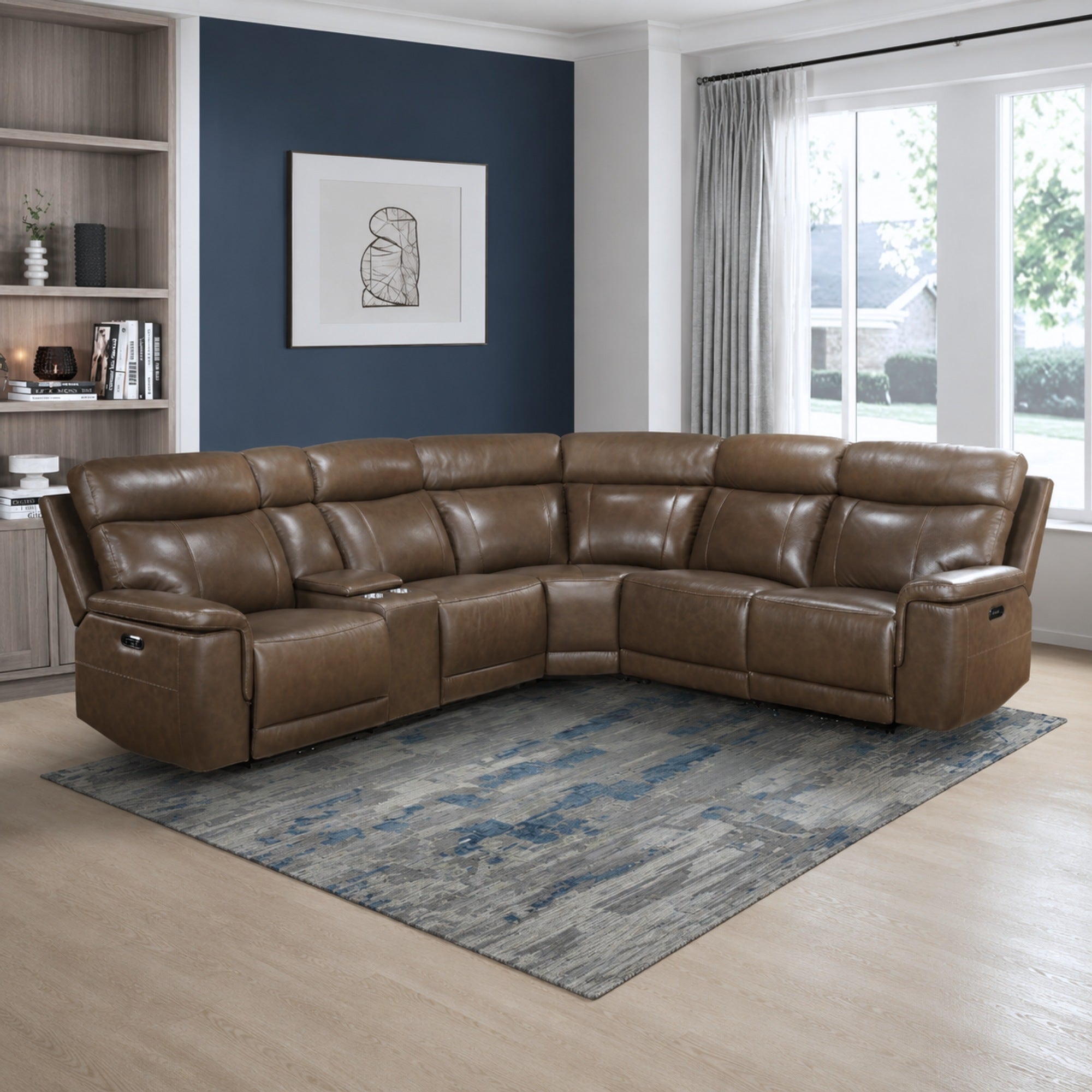 Celestia 6-Piece Leather Modular Power Reclining Sectional