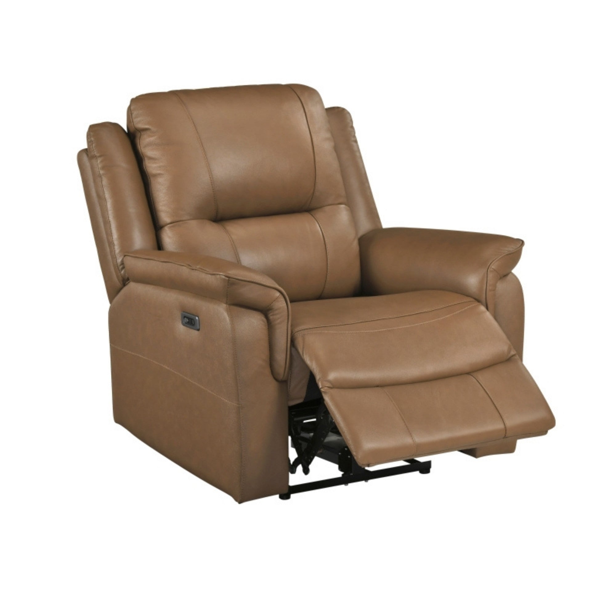 Haven Collection Power Leather Reclining Chair in Brown