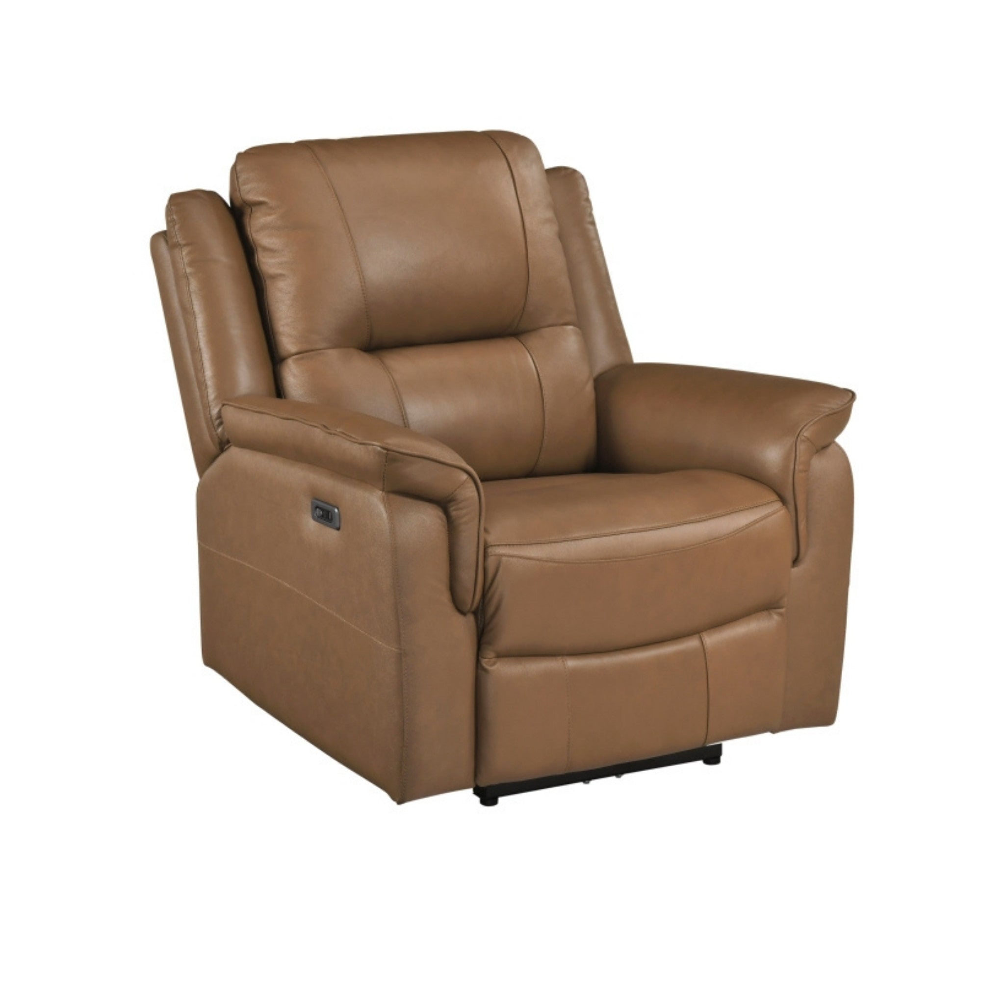 Haven Collection Power Leather Reclining Chair in Brown