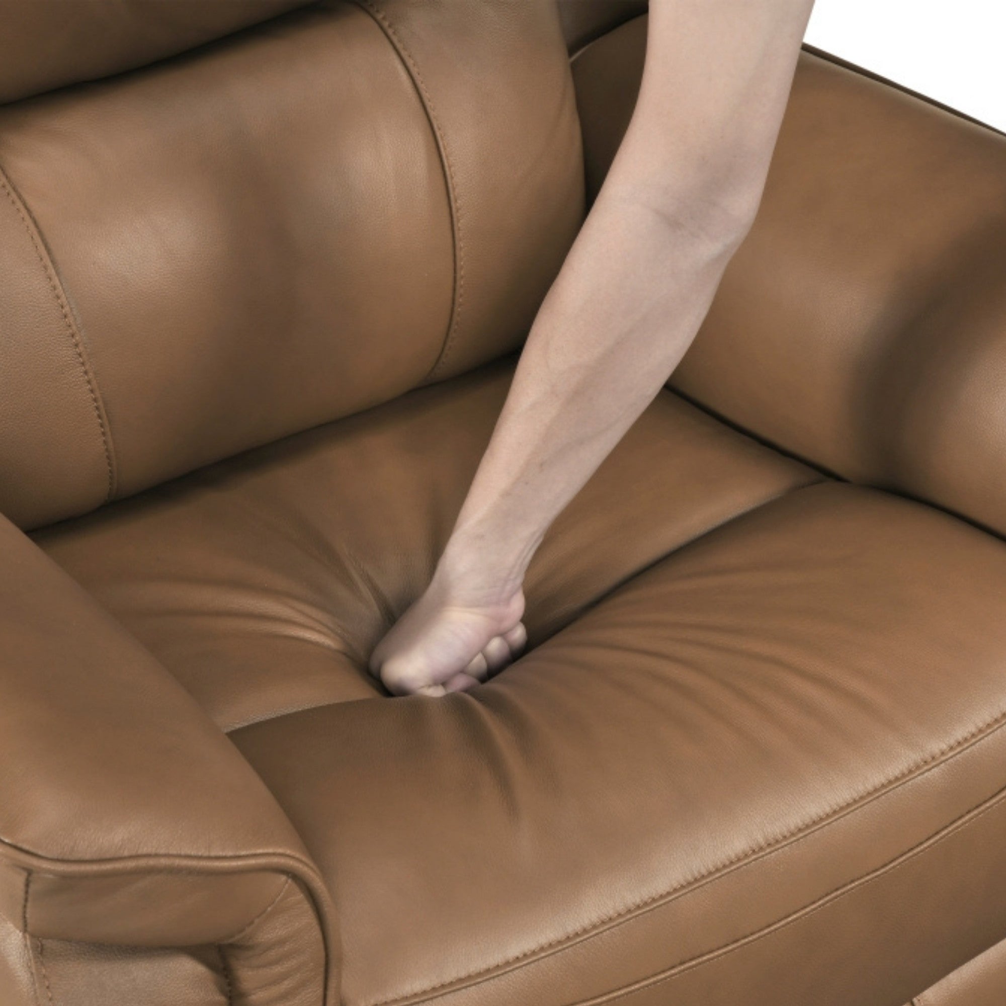 Haven Collection Power Leather Reclining Chair in Brown