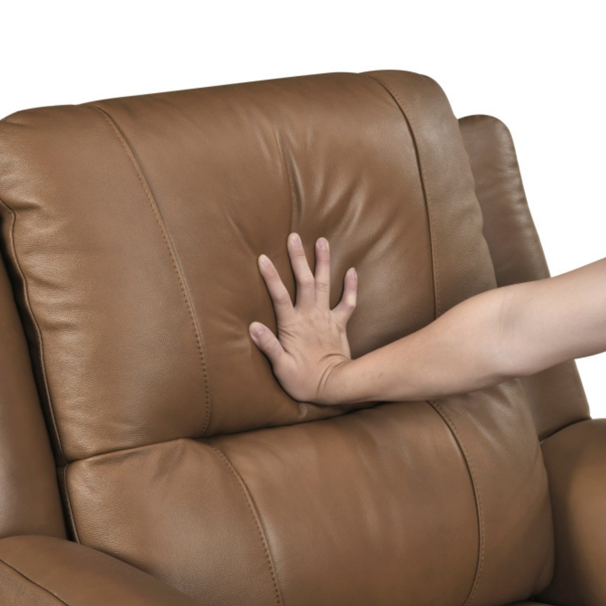 Haven Collection Power Leather Reclining Chair in Brown