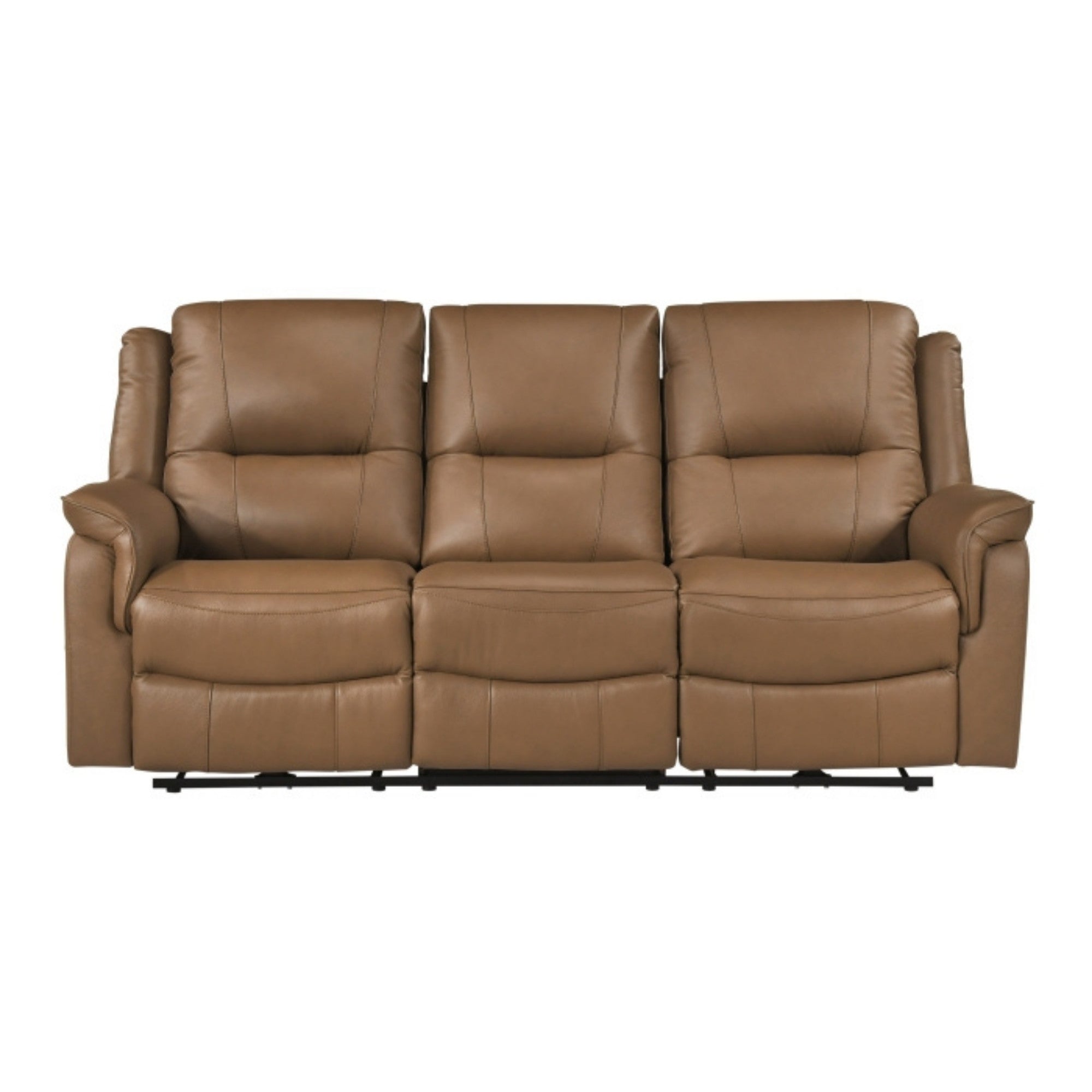 Haven Collection Power Leather Reclining Sofa in Brown
