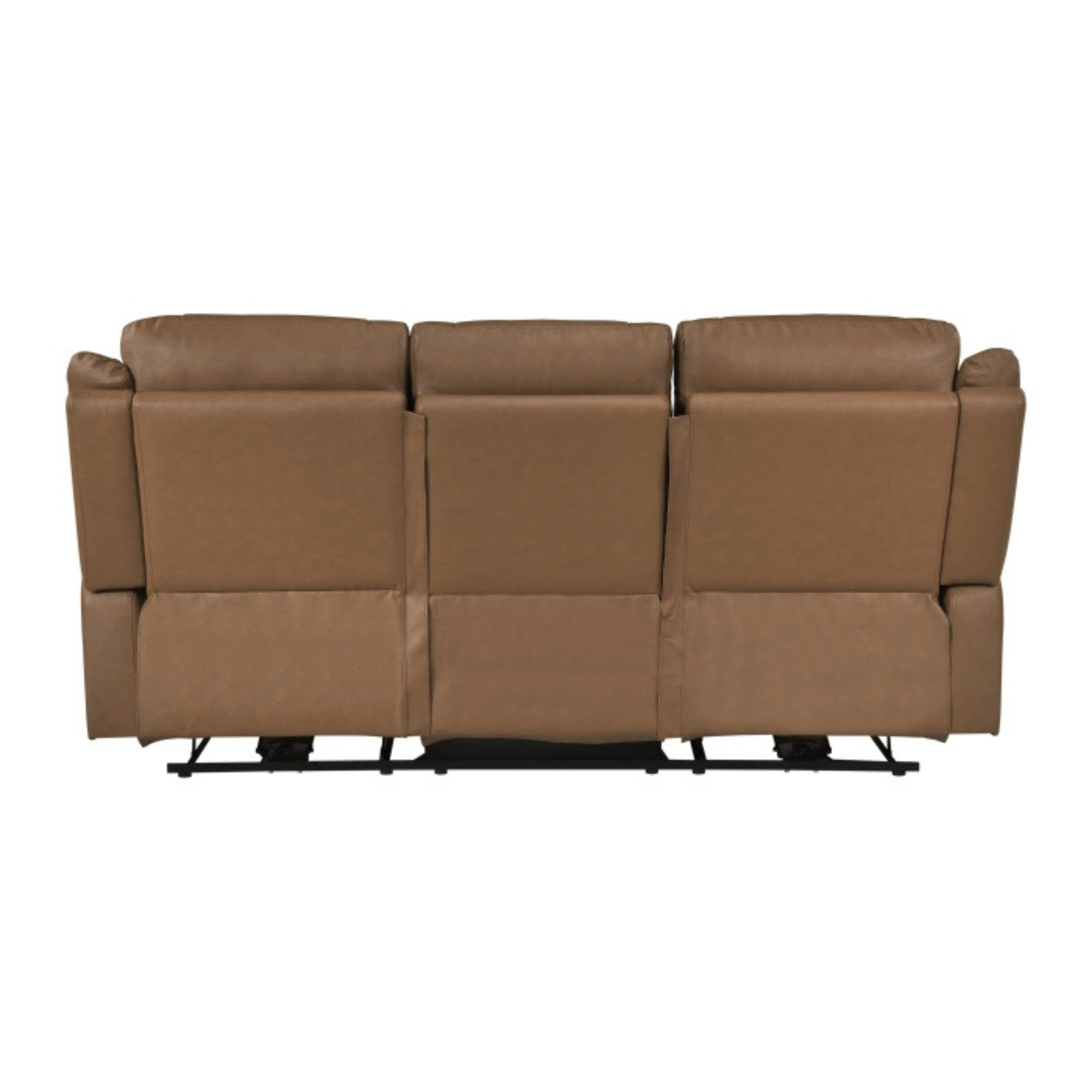Haven Collection Power Leather Reclining Sofa in Brown