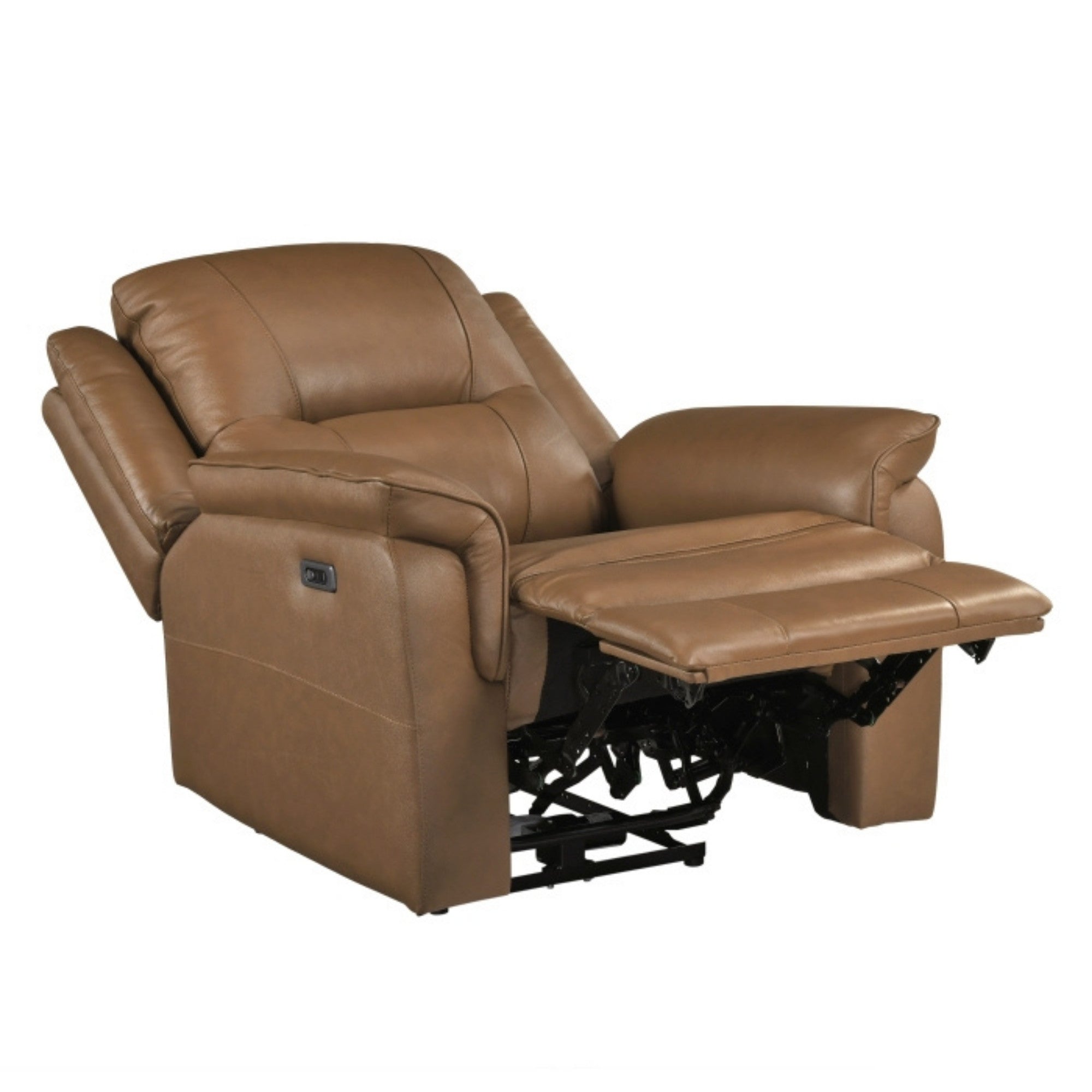 Haven Collection Power Leather Reclining Chair in Brown