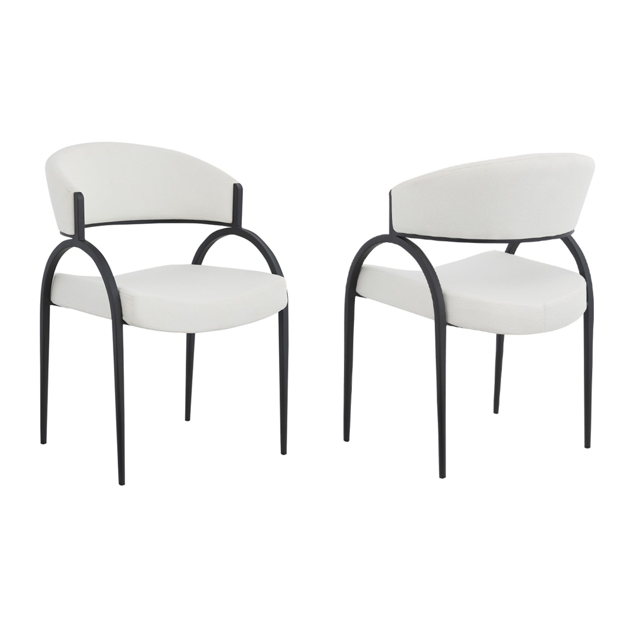 Chaise de salle à manger Caspian moderne du milieu du siècle, couleur sable (lot de 2)