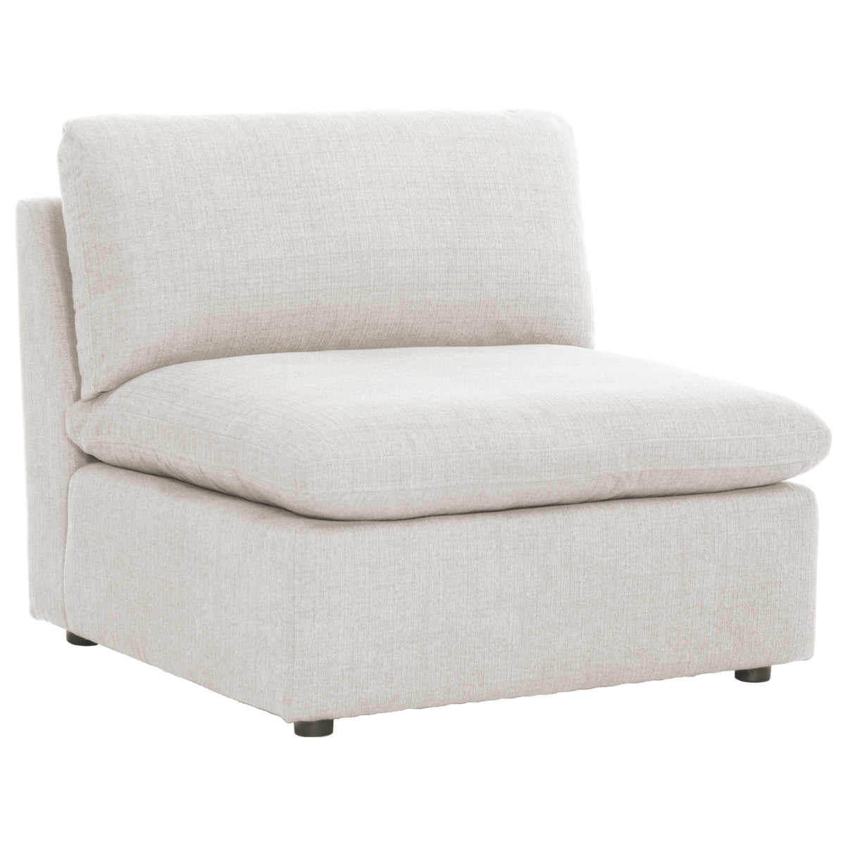 MAZ Howerton Collection 3-seat sofa in beige fabric, shown from an angle highlighting its clean lines and comfortable design.