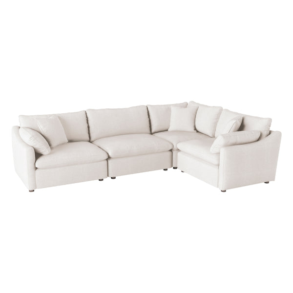 MAZ Howerton Collection 4-seat sectional sofa with beige upholstery, featuring plush cushions and modern design.