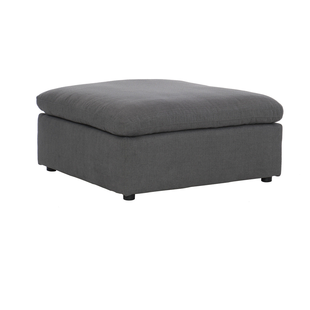 MAZ Howerton Collection 5-piece modular sectional sofa with ottoman, gray fabric, angled view showcasing cushions and modern design.