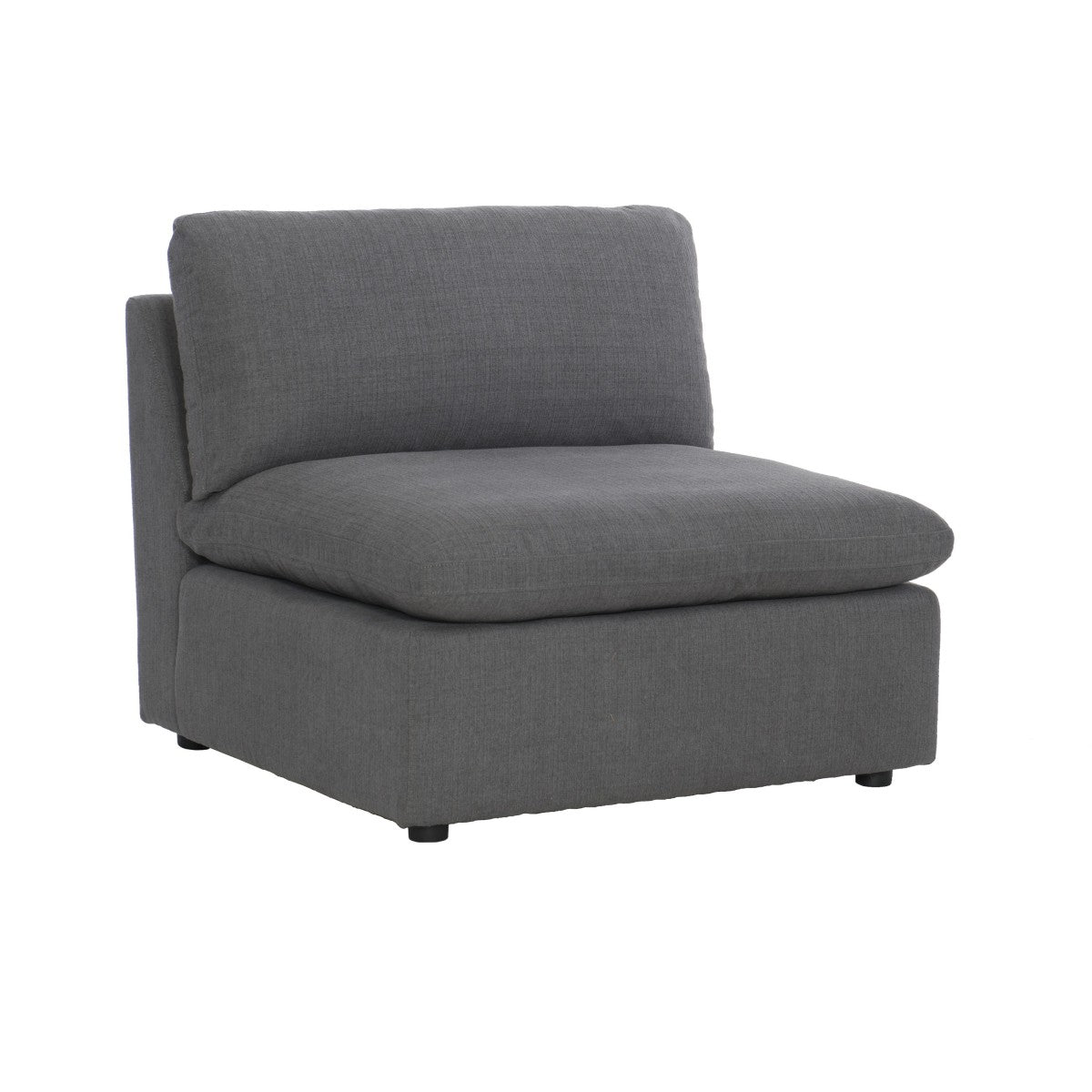 MAZ Howerton Collection 4-seat sectional sofa in gray fabric, shown from an angled view highlighting its modern design.