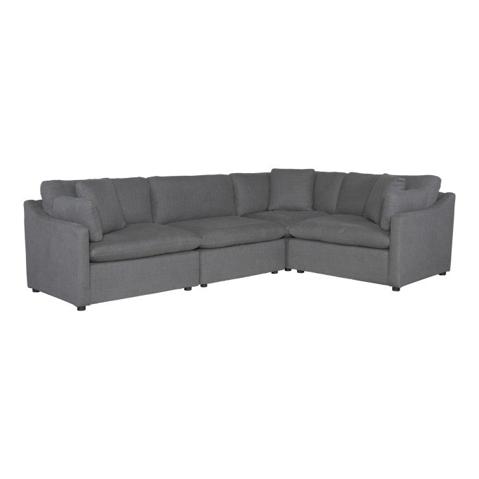 MAZ Howerton Collection 4-seat sectional sofa with gray upholstery, featuring L-shaped design and plush cushions.