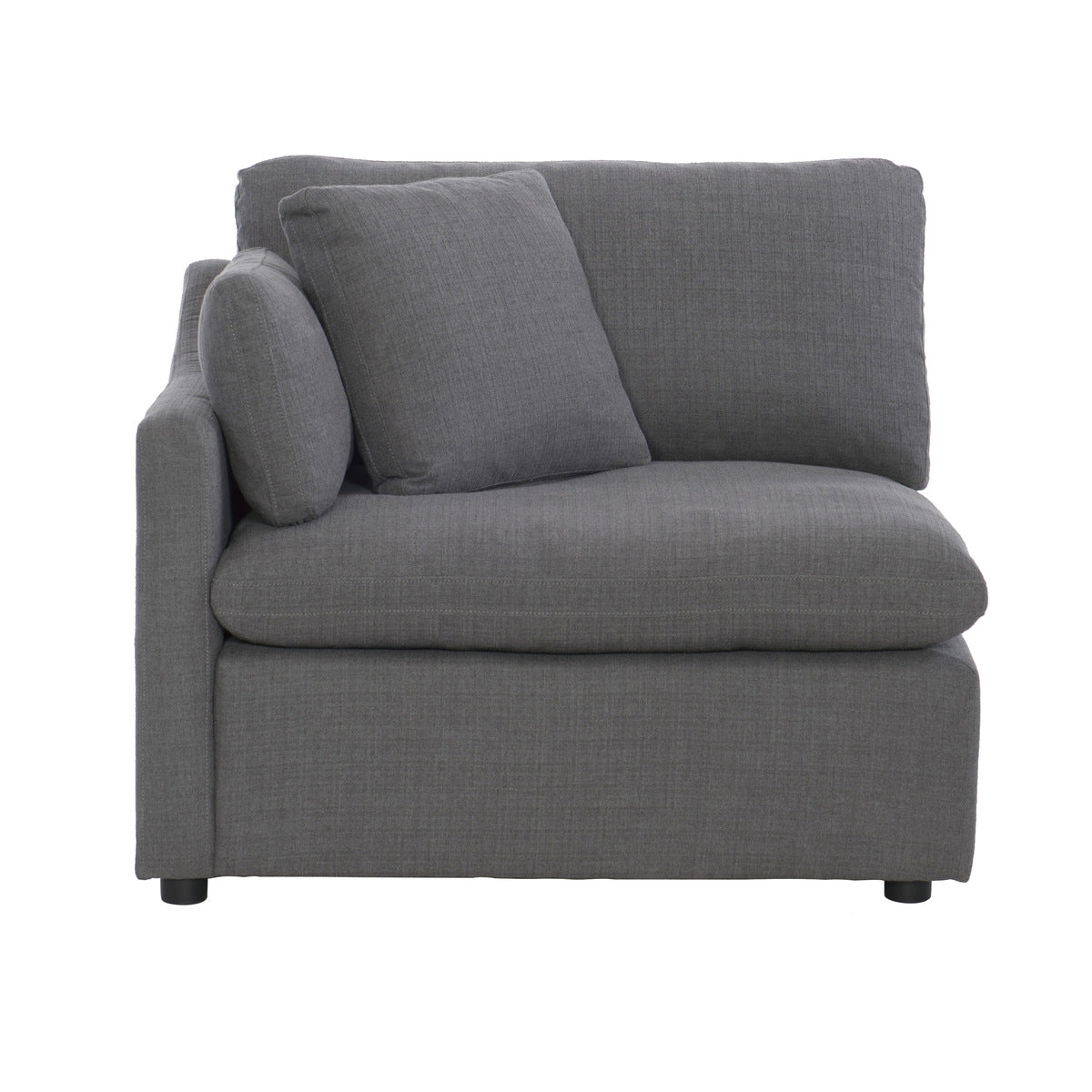 Gray Howerton Collectional loveseat by MAZ featuring plush upholstery and sleek modern design.