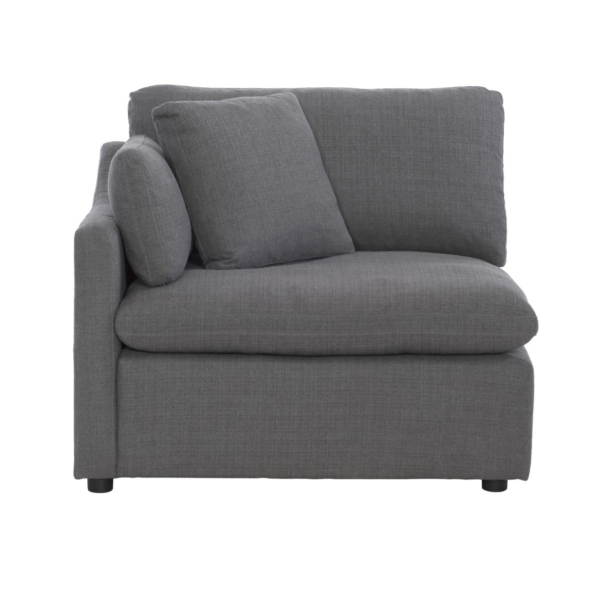 MAZ Howerton Collection 4-seat sectional sofa with plush gray upholstery and modern design, shown in a stylish living room setting