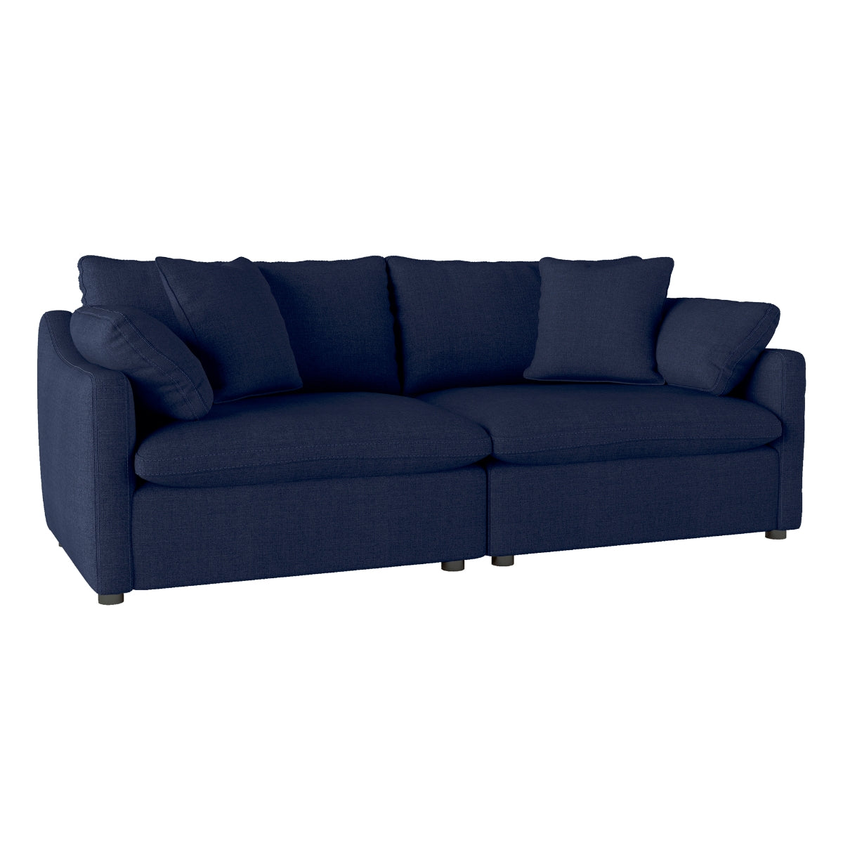 MAZ Howerton Collectional loveseat, 2-piece modular sofa with a modern design, viewed from a side angle.
