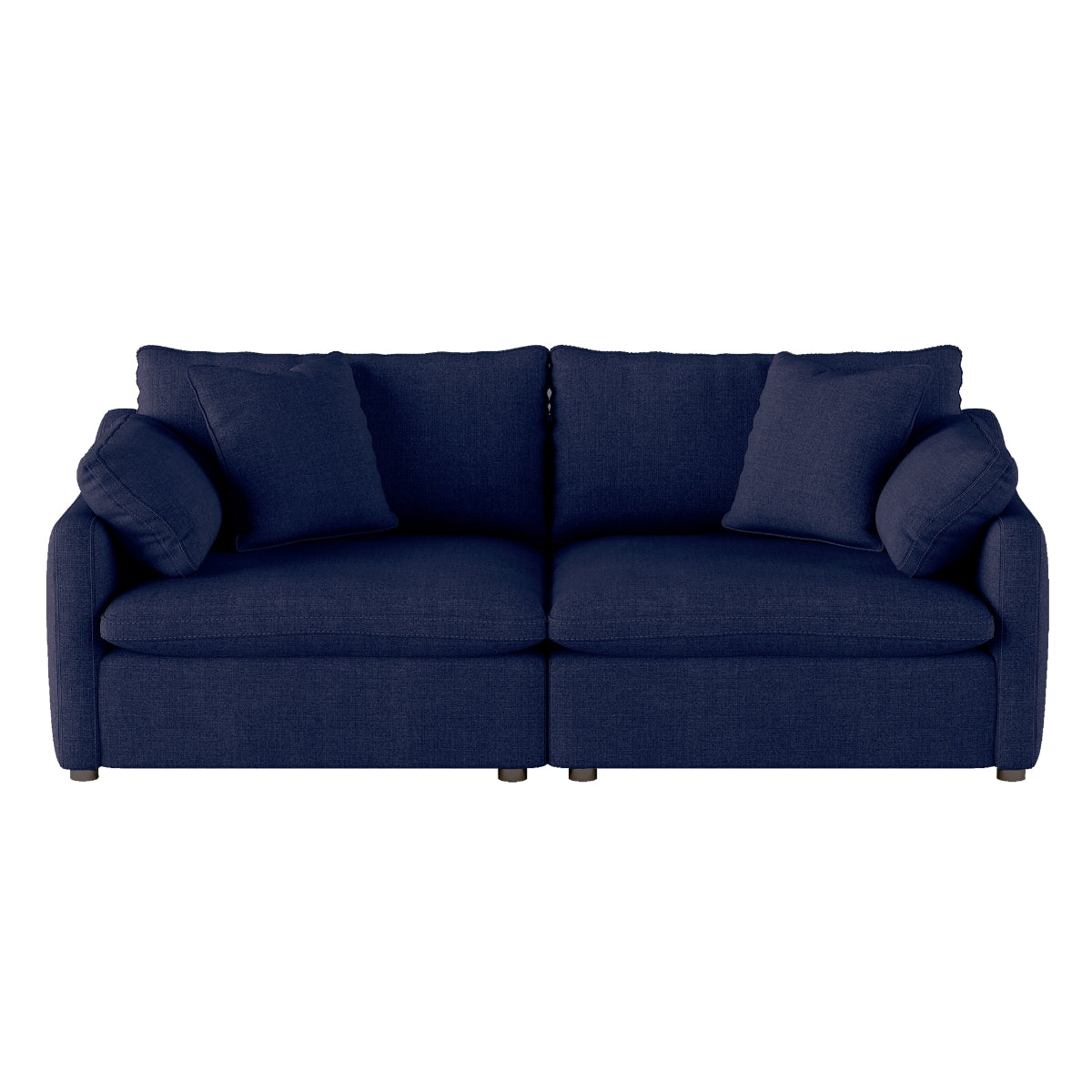 MAZ Howerton Collectional loveseat, two-piece modular sofa with plush cushions, front view, no background.