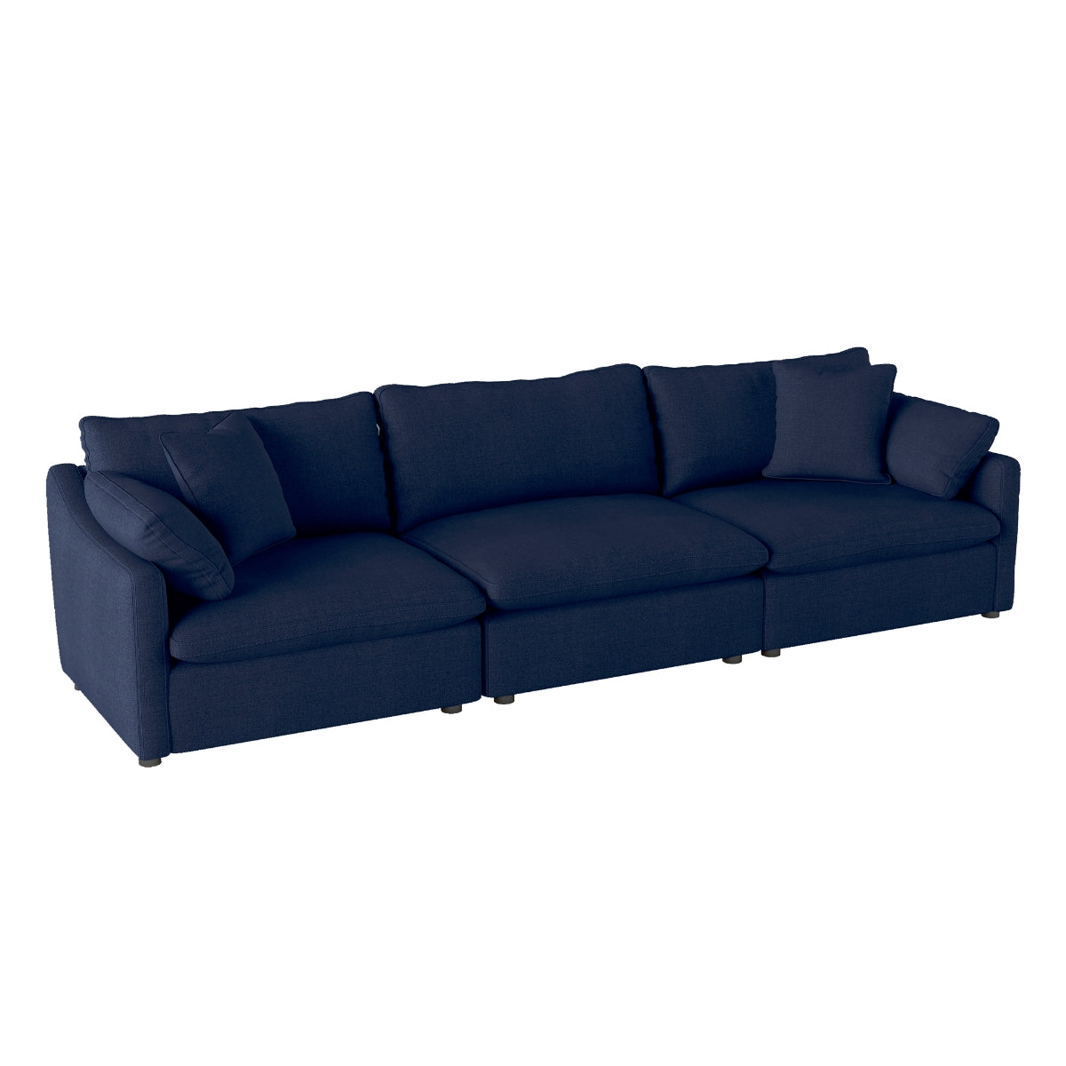 MAZ Howerton Collection 3-seat sofa with modular design, featuring plush cushions and contemporary style, shown from an angled view.