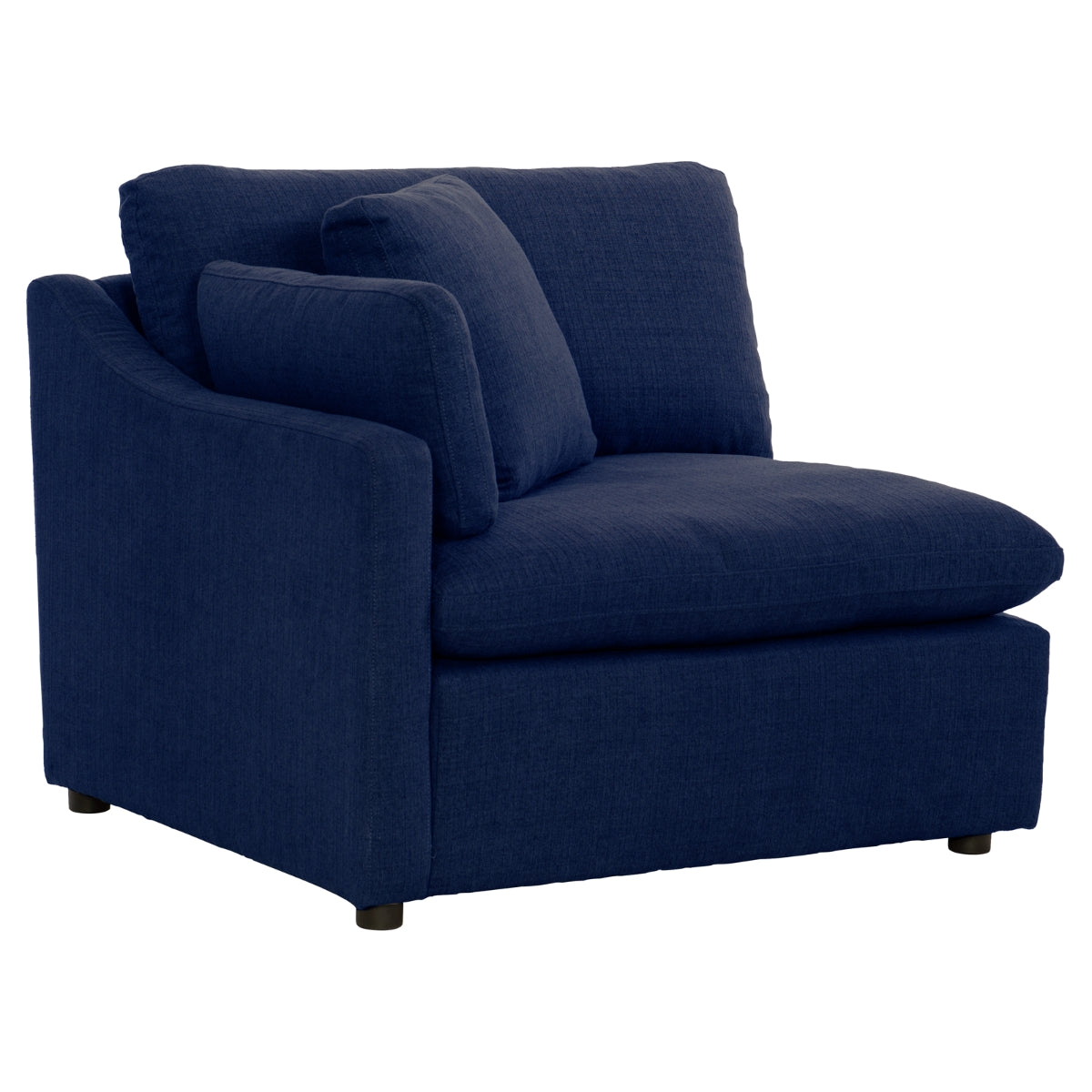 MAZ Howerton Collectional 3-seat sofa with left side armrest, shown from an angled view, featuring modern fabric upholstery.