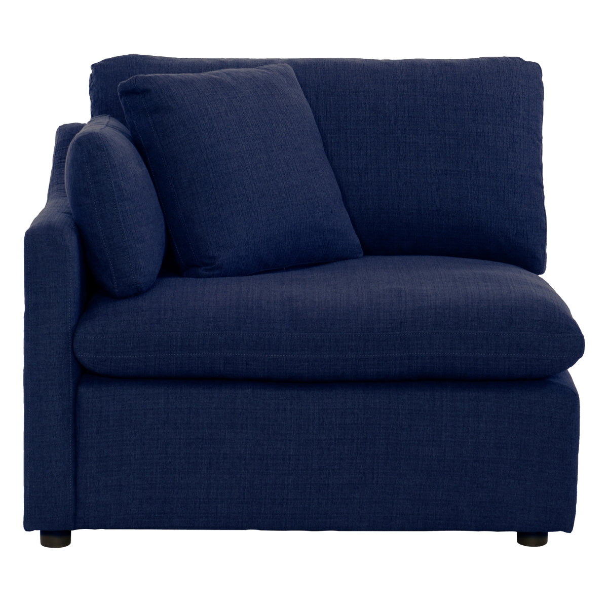MAZ Howerton Collectional 3-seat sofa with left side armrest, beige fabric, modern design, shown from front view