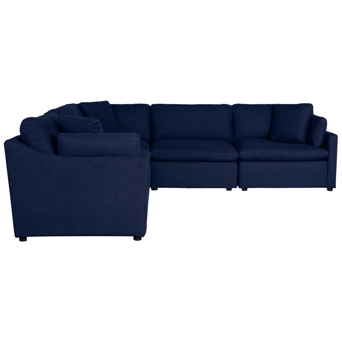 MAZ Howerton Collection 5-piece modular sectional sofa with neutral fabric, featuring multiple seating sections and modern design.