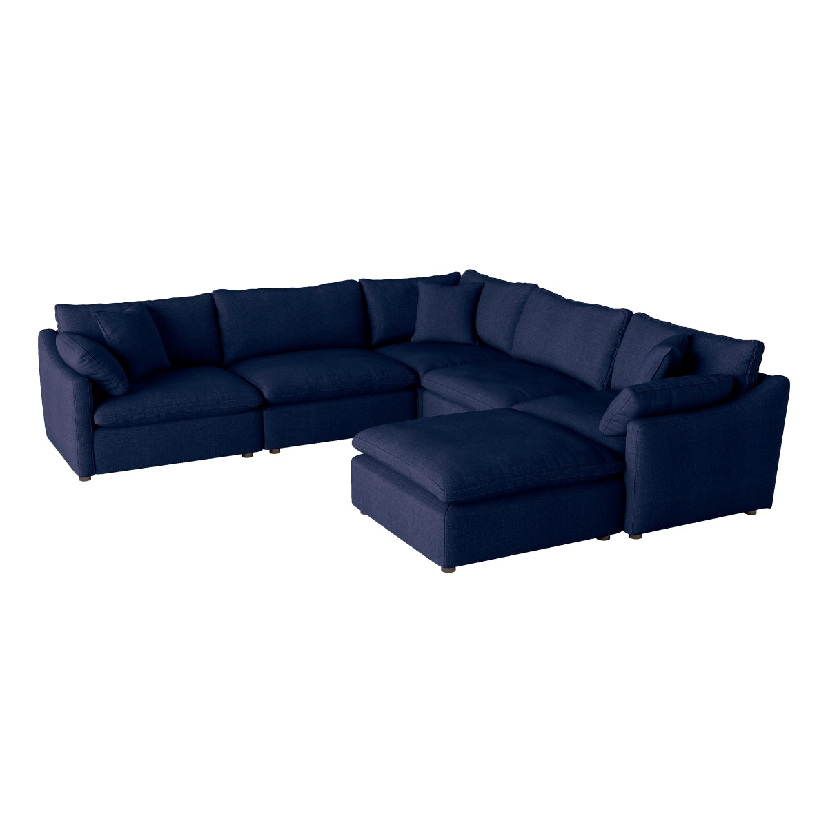 MAZ Howerton Collection 6-piece modular sectional sofa with matching ottoman and chaise, featuring neutral upholstery and modern design.
