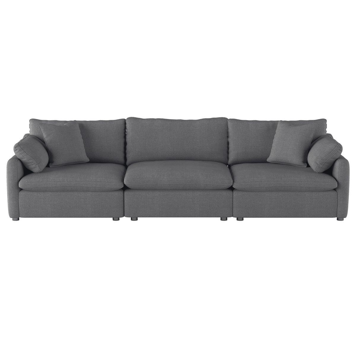 MAZ Howerton Collectional 3-seat sofa with plush upholstery, front view showcasing its modern design and clean lines.