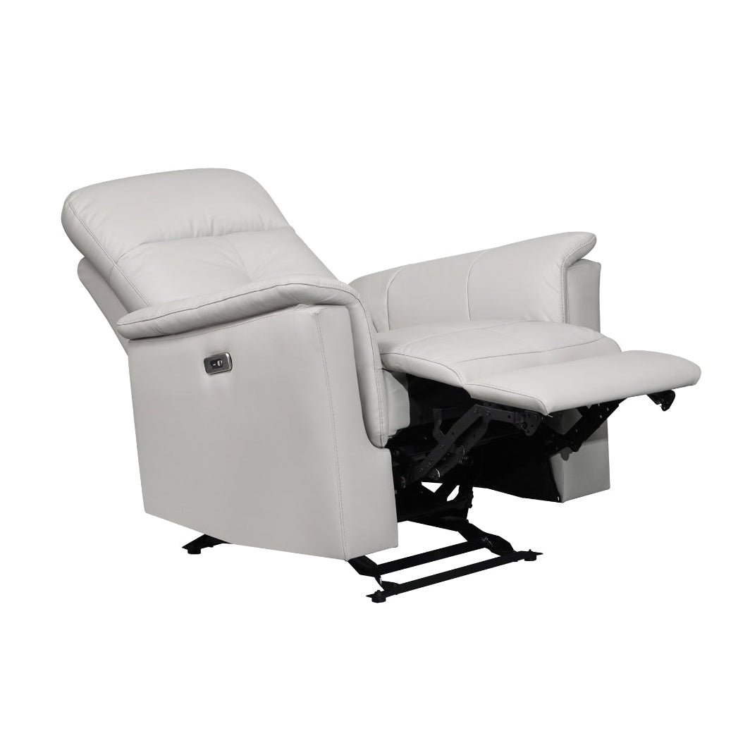 Bristow Leather Power Glider Reclining Chair Silver
