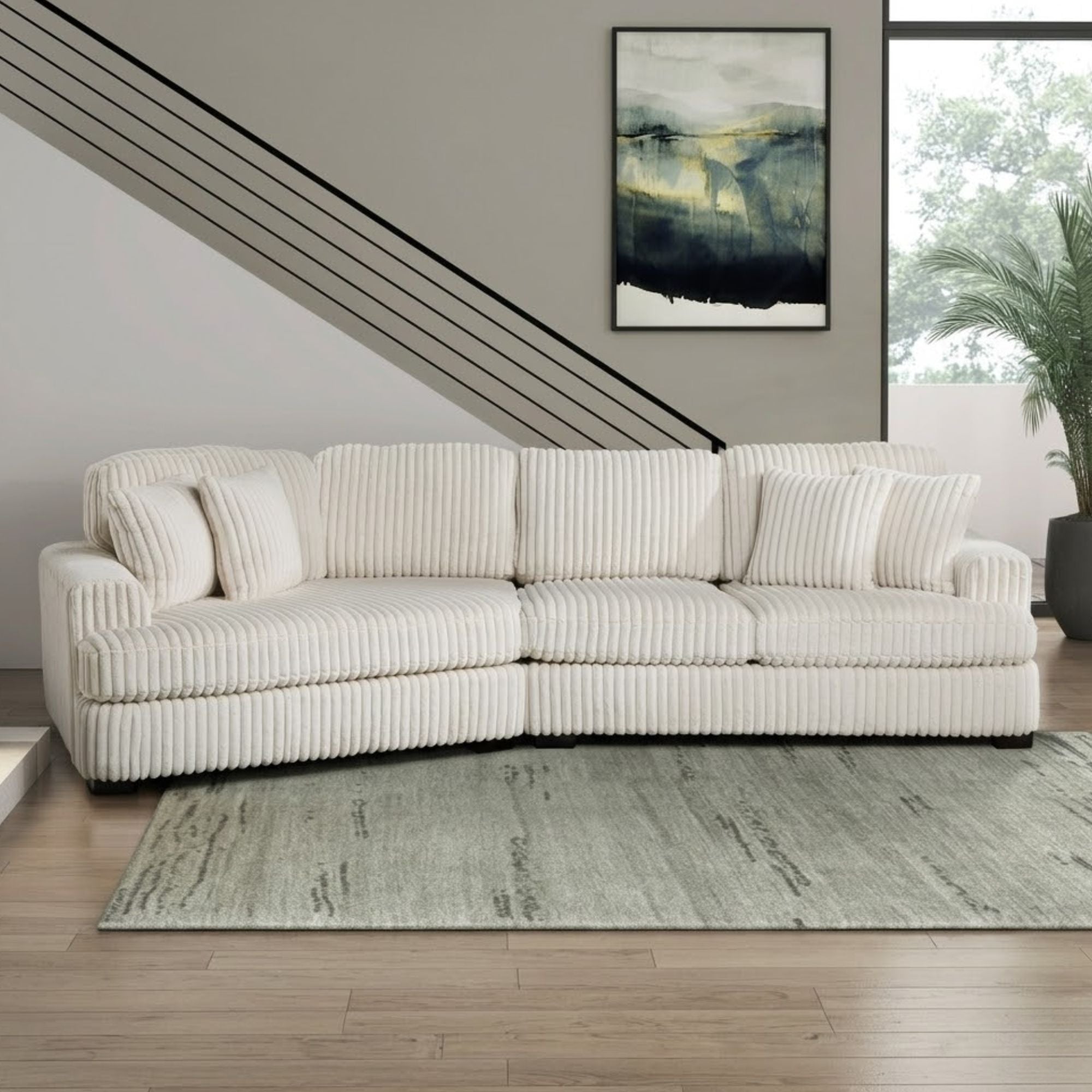 Warwick 2-Piece Sectional with Left Cuddler Beige | CastleUp Experience Centre Online Furniture