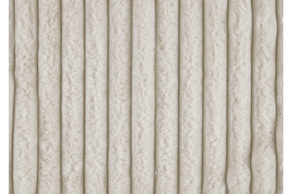 Swatch of the Warwick 3-piece beige sectional by MAZ, showcasing soft fabric upholstery and modern design elements.
