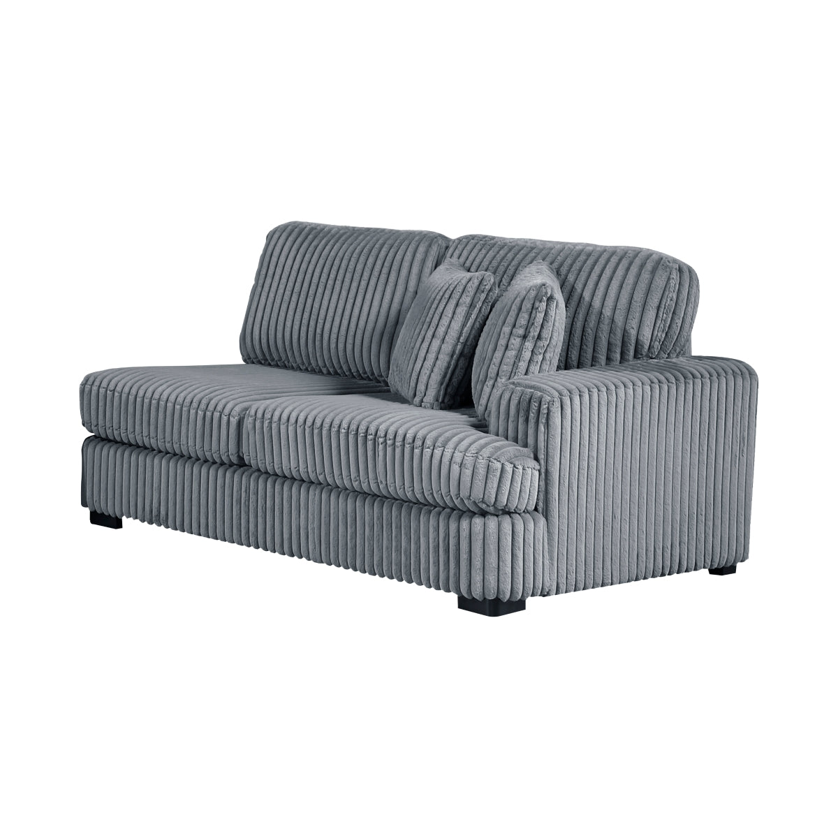 Gray MAZ Warwick Collection 2-piece sectional sofa with left cuddler, showcasing plush cushions and modern design.