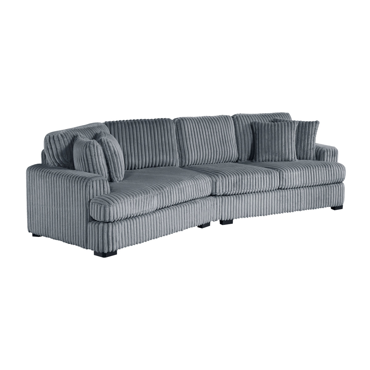 MAZ Warwick Collection 2-piece sectional sofa with left cuddler, gray fabric, modern design, and plush cushions.