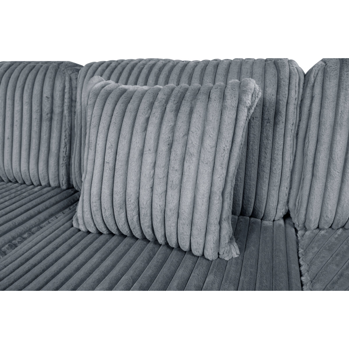 Gray MAZ Warwick Collection 2-piece sectional sofa with left cuddler, featuring plush cushions and modern design.