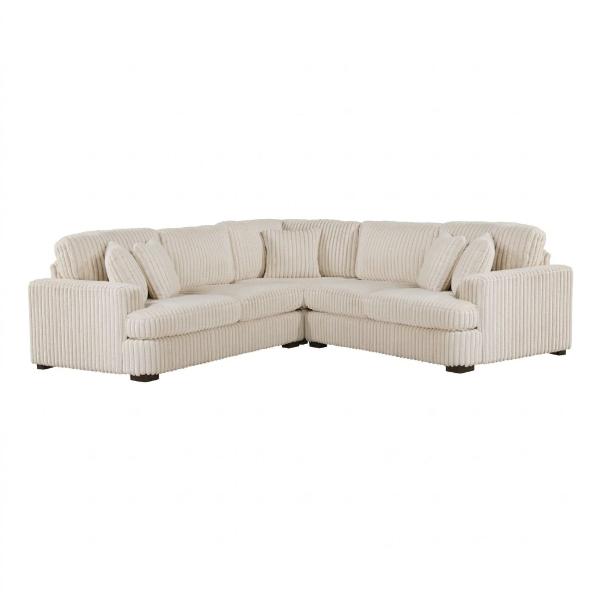 MAZ Warwick 3-piece beige sectional sofa with plush cushions and modern design, perfect for living room comfort and style.