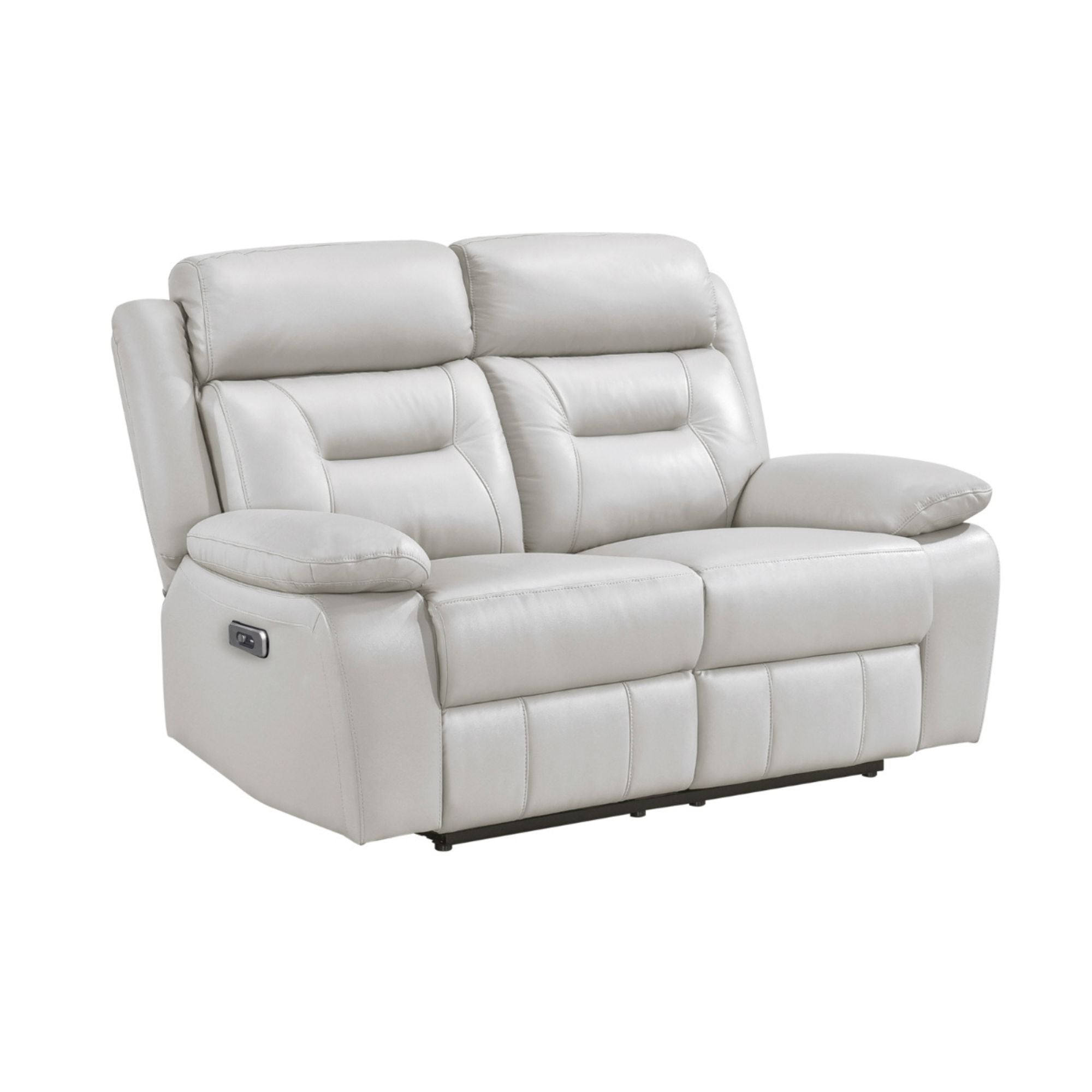 MAZ Laconia Collection power reclining sofa set in off-white with plush cushions and contemporary design.
