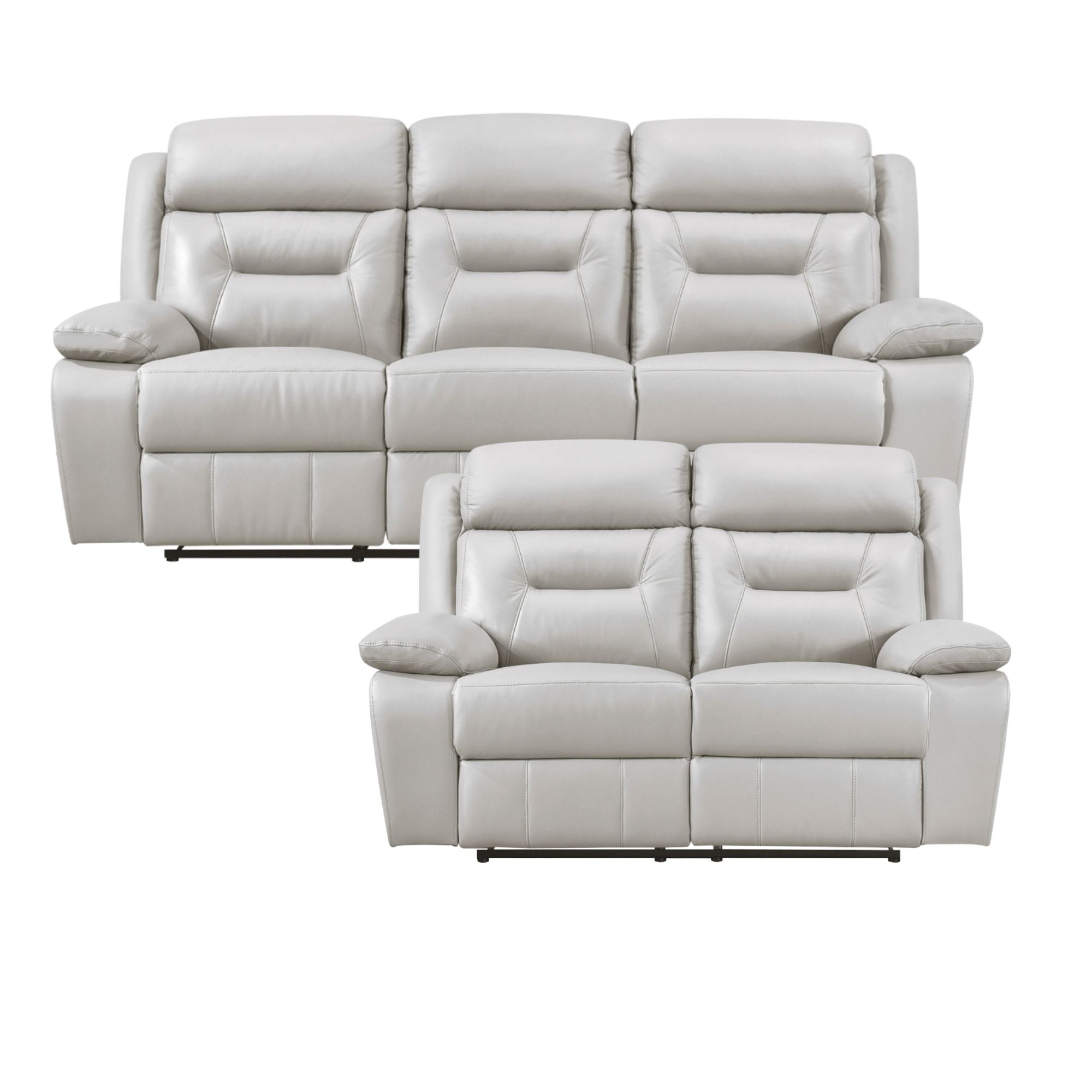 MAZ Laconia Collection power reclining sofa set in off-white with plush cushions and modern design, perfect for living room comfort.