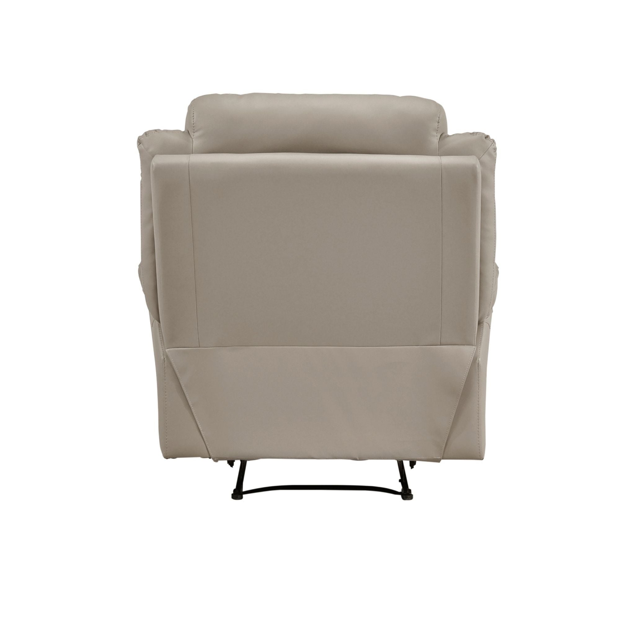 MAZ Laconia Collection 3-piece leather reclining sofa set in taupe with power recline and plush cushions.