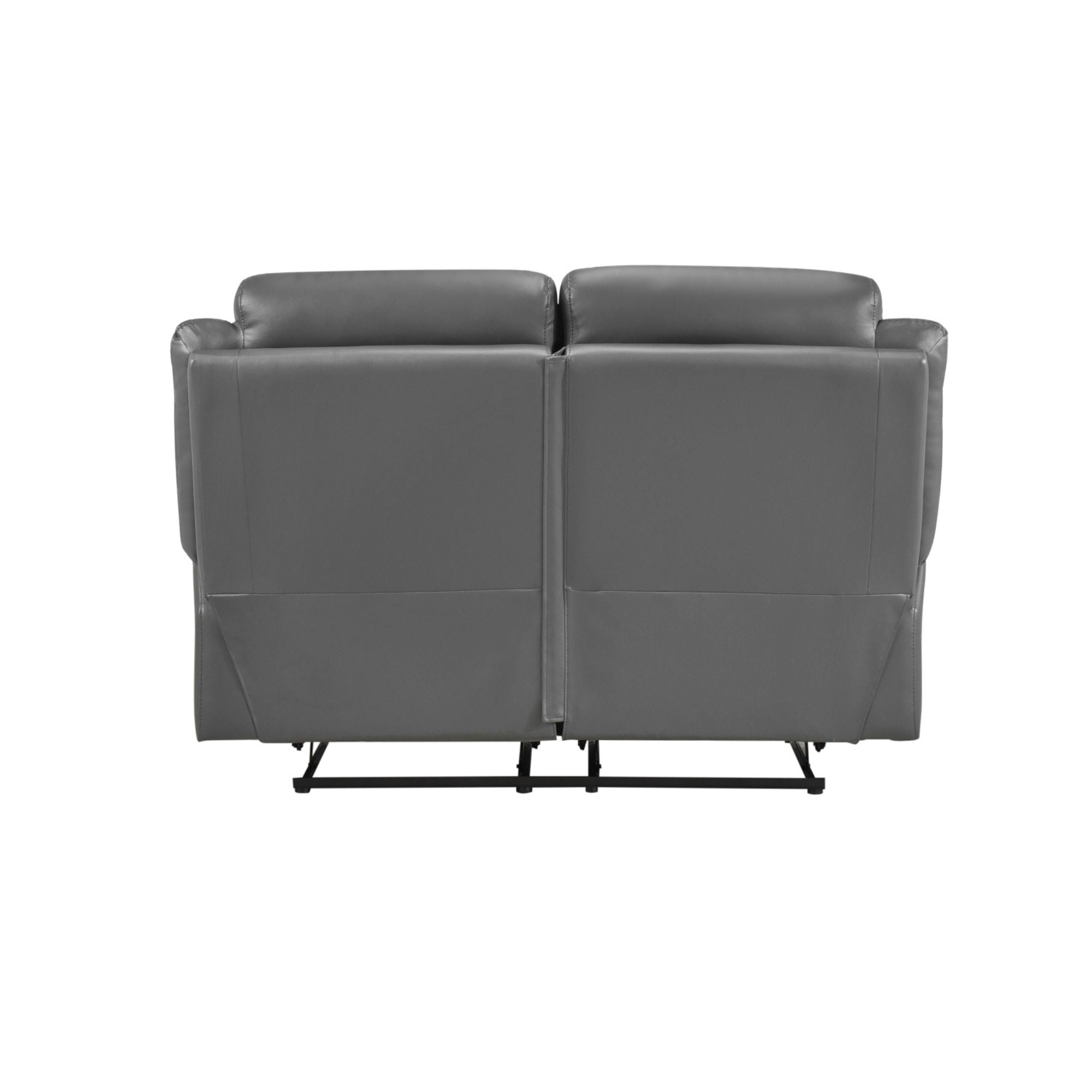 Gray MAZ Laconia Collection 3-piece leather power reclining sofa set with plush cushions and modern design.