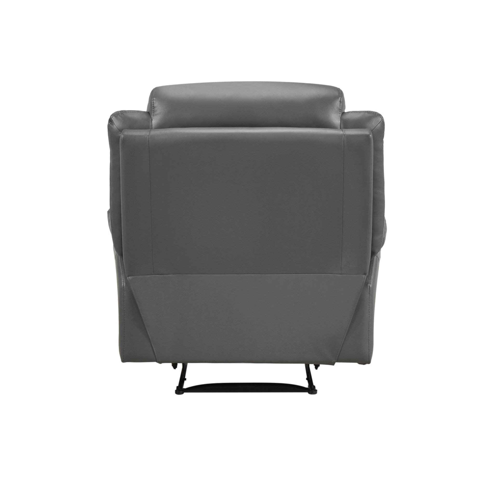 MAZ Laconia Collection 3-piece grey leather power reclining sofa set with plush cushions and modern design.
