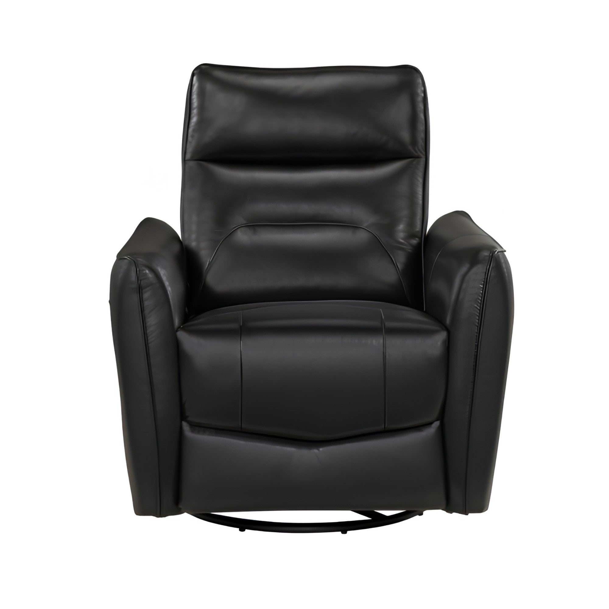 Thomas Black Leather Power Swivel Glider Reclining Chair