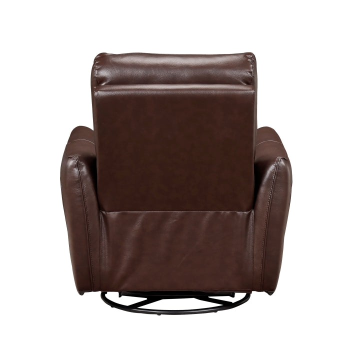 Thomas Brown Leather Power Swivel Glider Reclining Chair