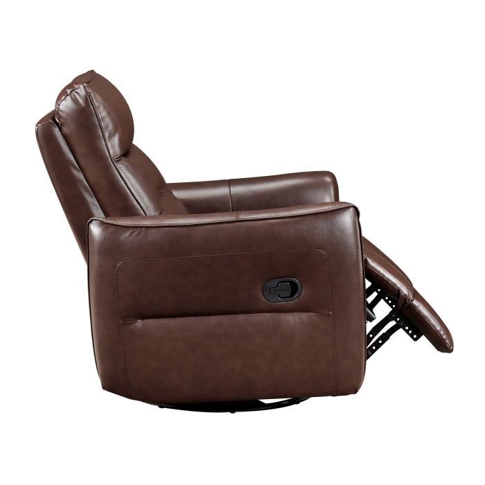 Thomas Brown Leather Power Swivel Glider Reclining Chair
