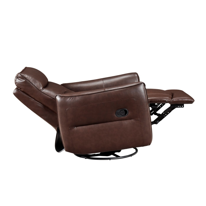 Thomas Brown Leather Power Swivel Glider Reclining Chair