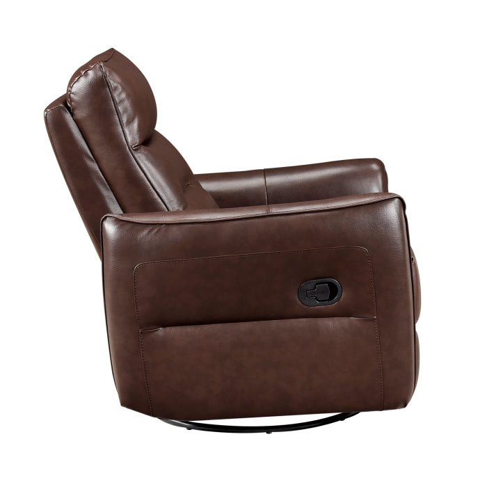 Thomas Brown Leather Power Swivel Glider Reclining Chair